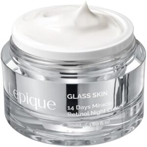 Lepique Retinol Night Cream 50ml - No.1 Korean Premium Overnight Repair Cream for Face and Neck - Collagen, Centella - Anti aging Skin Cream, Moisturizer Face Cream, (Unscented, with Spatula)