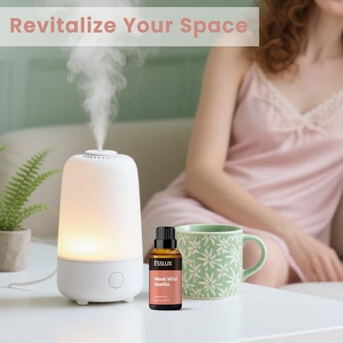 Musk Wild Vanilla Fragrance Oil, ESSLUX Large Single Essential Oil 30ml, Candle Making Scents, Scented Oils for Home for Diffuser, Soap, Perfume, Humidifier