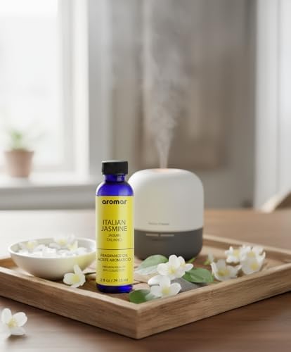 Aromar Spa Aromatic Oil – Italian Jasmine Fragrance, 59.15ml | Luxurious Floral Essential Oil for Diffusers, Humidifiers & Candles | Romantic, Long-Lasting Home Aroma for Relaxation & Elegance