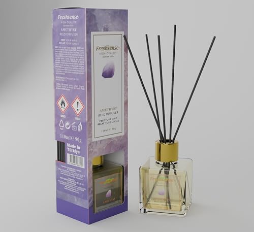AMETHYST Reed Diffuser 110ml – Air Freshener | FRESH SENSE | Aromatherapy Essential Oil Diffuser for Home, Office, Toilet & Bathroom | Elegant Home Decor | Inspired by the Beauty of Rare Gemstones