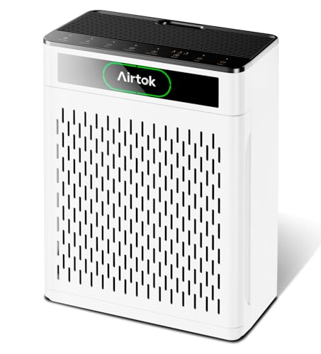 Air Purifiers for Home Large Room Up to 1848sq.ft, Airtok Air purifier for Home Pets with Washable Filter, Air Quality Sensor 20dB Sleep Mode Air Cleaner for Bedroom with Fragrance, Pets Hair Odor