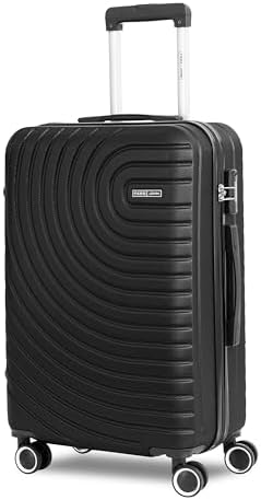 Parajohn Circles Series 1 Piece Durable Lightweight Medium Size 23 inches Carrying 20KG Material-ABS 8 Wheels Hardsided Travel Suitcase -Black