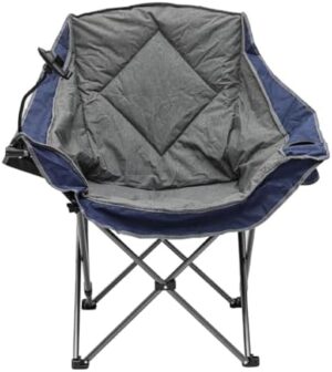 Multi Home Furniture Grey Camping Chair – Foldable Chair with Cup Holder, Mobile Holder & Side Pocket | Portable Chair, Outdoor Chair, Beach Chair Foldable for Picnic, Balcony & Camping Essentials