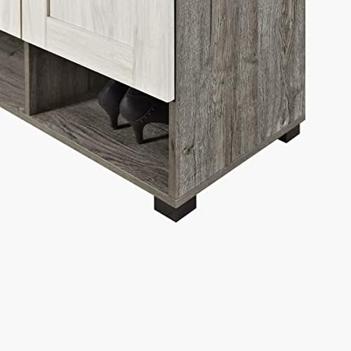 Home Box Angelic 26-Pair Shoe Cabinet With 3 Doors 120 X 123 X 39.4 Cm Grey
