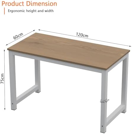 Mahmayi ZCD-25W Modern Study Desk, Modern Executive Desks for Home, Office, Schools, Laptop, Computer Workstation Table - Light Imperia