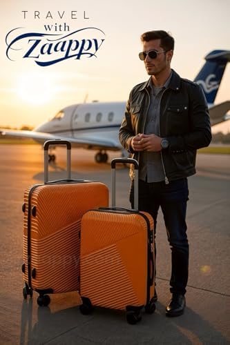 Hard Shell Lightweight 28 Inch (30-35kg) Orange Luggage, Smooth Wheels, Secured Lock