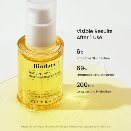BIODANCE Radiant Vita Niacinamide Serum, for Even Tone Dark Spot Care with Vitamin C, Hydrating for Sensitive Skin, Filter Glow Serum, Korean Skincare, Ramadan Gift | 1.01 floz x 1 ea