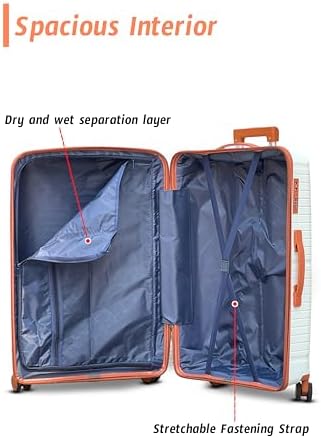 Hard Shell Unbreakable PP Luggage Lightweight, Secured Lock, Smooth Wheels (Red, 3PCS SET 20/24/28 Inch)