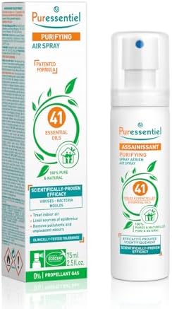Puressentiel Purifying Air Spray 75 ml - Patented Formula - Air & Surfaces - 100% Natural Origin and Fragrance - Pure Essential Oils - Propellant Gas and aerosol Free - Home, Office, car