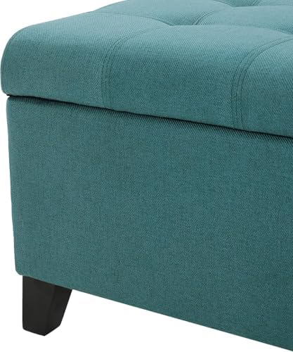 Ripple FURNITURE Home ModernFabric Storage Ottoman (Teal)