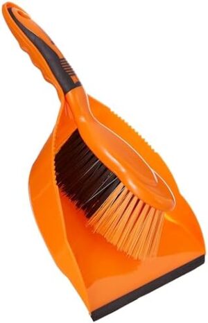 Royalford Dust Pan & Brush Set - Hand Broom with Durable Stiff Bristles - Broom Set Having Frayed and Angled Tips - Cleaning Tool Perfect for Home or Office Use