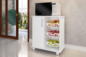 Danube Home Ledian Single Door Fruit Cabinet | Sturdy Home Kitchen Organiser | Modern Design Furniture For Dining Room, Living Room, Kitchen L 68 X W 40 X H 74 Cm White
