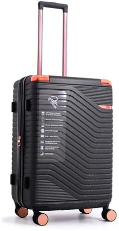 Reflection Saphir Premium Quality ABS Suitcase, Lightweight Hardshell, Metalic Corner, Vertical Series Travel Luggage Trolley with 4 Spinner Wheels and TSA Lock (24-Inch / 61-CM, Wine Red)