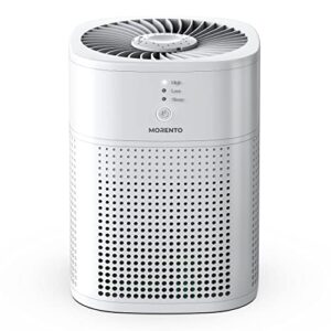 MORENTO Air Purifiers for Bedroom, HEPA Filter for Smoke, Pet Dander with Fragrance Sponge, Small Air Purifier with Sleep Mode, HY1800, White, 1 Pack