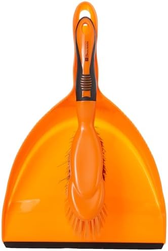 Royalford Dust Pan & Brush Set - Hand Broom with Durable Stiff Bristles - Broom Set Having Frayed and Angled Tips - Cleaning Tool Perfect for Home or Office Use