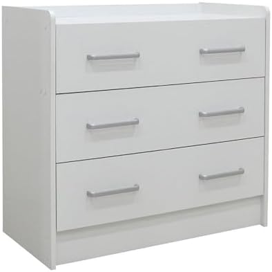 Danube Home Supreme 3 Drawer Young Dresser | Durable Vanity Table | Dressing Makeup Desk With Storage | Modern Design Bedroom Furniture L80xW40.5xH76cm - White