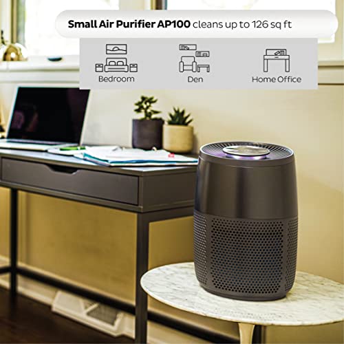 Instant Air Purifier AP100B, with Plasma Ion Technology, Advanced 3 in 1 HEPA Filtration System Pollen Filtration, Air Cleaner, Dust Extraction For Home and Business use 12.6 sq m, Black, Small Room
