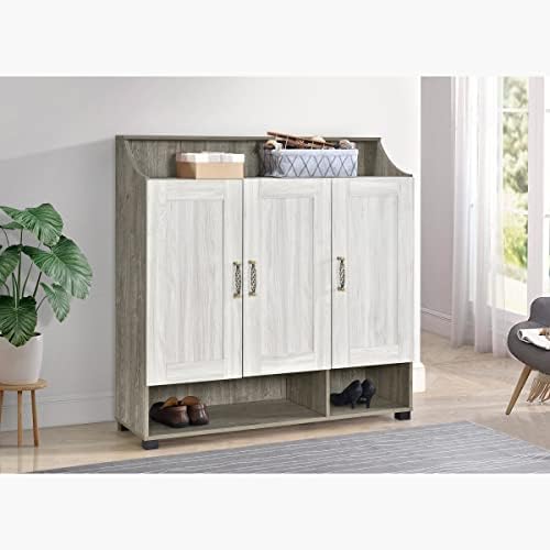 Home Box Angelic 26-Pair Shoe Cabinet With 3 Doors 120 X 123 X 39.4 Cm Grey