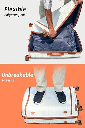 Hard Shell Unbreakable PP Luggage Lightweight, Secured Lock, Smooth Wheels (Red, 3PCS SET 20/24/28 Inch)