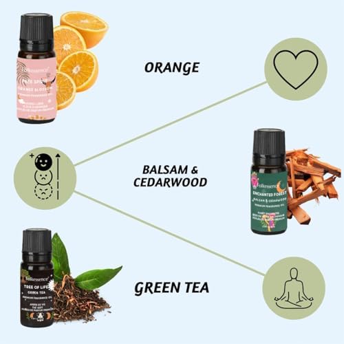 Folkulture Essential Oil Set for Diffusers for Home, Set of 6 Fragrance Oils or Aromatherapy Oils - White Sage, Balsa Cedarwood, Orange, Green Tea, Ocean Salt, Rose | Ramadan Gifts Set (Magic Hour)