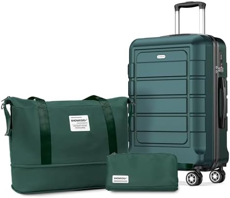 SHOWKOO Luggage Hardside Expandable PC+ABS Durable Lightweight Carryon Travel Suitcase with Double Wheels