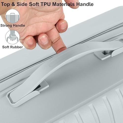 Senator Unisex Expandable Hard Case Luggage Lightweight PP Fashion Trolley Luggage with 4 Double Spinner Wheel and Safe Zippers KH1006 (Checked Luggage 28-Inch, Silver)