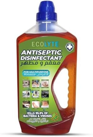 ECOLYTE+ Antiseptic Disinfectant, Premium Liquid for Effective Germ Protection Antibacterial & Personal Hygiene, Versatile & Effective, Used in Bathing, Laundry, All purpose Cleaner (1 Liter)