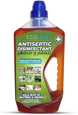 ECOLYTE+ Antiseptic Disinfectant, Premium Liquid for Effective Germ Protection Antibacterial & Personal Hygiene, Versatile & Effective, Used in Bathing, Laundry, All purpose Cleaner (1 Liter)