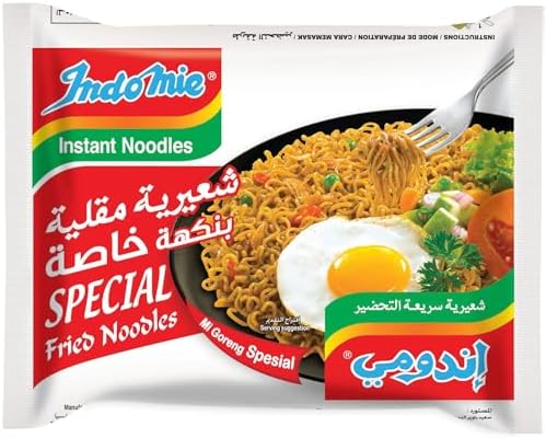 Indomie Special Instant Fried Noodles with Seasoning Powder and Sauce (Pack of 10 - 85 g Each)