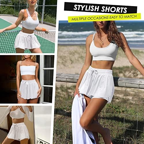 Fortix Women's Flowy Butterfly Athletic Running Workout Spandex Gym Yoga Tennis Skirts with Pocket