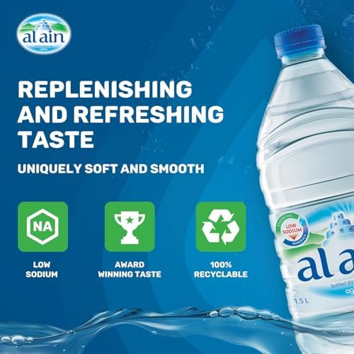 Al Ain Water 1.5L, Pack of 12, Low Sodium Water, Balanced Mineral Composition Nourishing Package design may vary