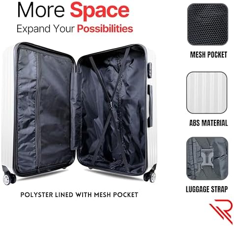 Reflection ABS Luggage, Lightweight & 360° Silent Wheels Suitcase, Airline Approved, ABS Hard Luggage Trolley, Travel Luggage with Spinner Wheels