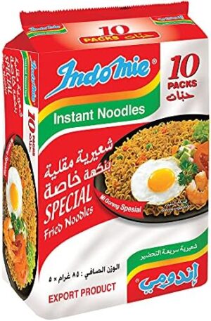 Indomie Special Instant Fried Noodles with Seasoning Powder and Sauce (Pack of 10 - 85 g Each)