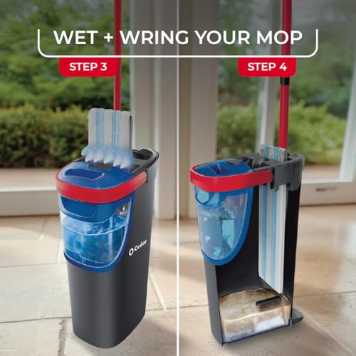 O-Cedar H2prO Flat Mop System | Quick Cleaning Tool | Clean with Clean Water | Machine Washable Reus