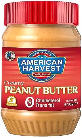 American Harvest Creamy Peanut Butter 510g | Made with Roasted Peanuts | Zero Trans Fat | Zero Cholesterol | Gluten Free | Protein-Rich Spread