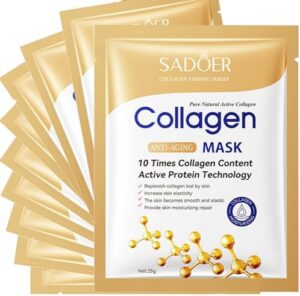 10 PCS Korean Collagen Face Masks – Instant Hydration, Anti-Wrinkle, Skin Firming & Brightening Sheet Masks for All Skin Types