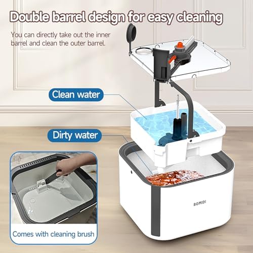 360° Spin Mop for All Floors - Foldable Dry & Wet Floor Mop with Dual Water Tanks, Effortless Stain Removal for Tile, Wood, Marble (30cm Ultra-Wide Mop Head)