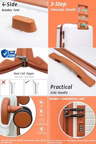 Hard Shell Unbreakable PP Luggage Lightweight, Secured Lock, Smooth Wheels (Red, 3PCS SET 20/24/28 Inch)