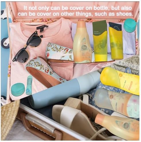 Leak Proof Sleeves for Travel Container, Toiletry Covers for Leak Proofing in Luggage, Silicone Travel Bottles Leak Proof Tool Fits Most Size