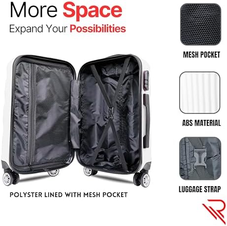 Reflection ABS Luggage, Lightweight & 360° Silent Wheels Suitcase, Airline Approved, ABS Hard Luggage Trolley, Travel Luggage with Spinner Wheels