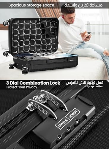 Parajohn Circles Series 1 Piece Durable Lightweight Medium Size 23 inches Carrying 20KG Material-ABS 8 Wheels Hardsided Travel Suitcase -Black