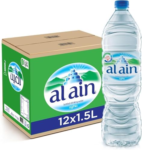 Al Ain Water 1.5L, Pack of 12, Low Sodium Water, Balanced Mineral Composition Nourishing Package design may vary