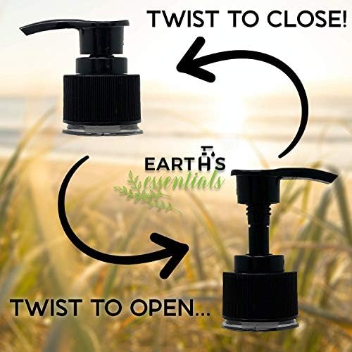 Earth's Essentials (2 Pack) Versatile 16 Ounce Refillable Designer Pump Bottles. Excellent Liquid Hand Soap, Homemade Lotion, Shampoo and Massage Oil Dispensers. Shatterproof PET Plastic.