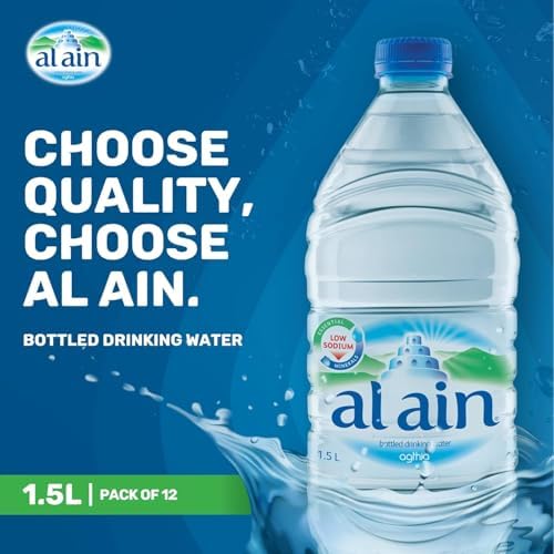 Al Ain Water 1.5L, Pack of 12, Low Sodium Water, Balanced Mineral Composition Nourishing Package design may vary
