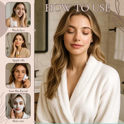 Nuanchu Stainless Steel Gua Sha Facial Tools Mother's Day Self Care Gifts Guasha for Face Metal Gua Sha Tighten Skin Massage Guasha Beauty Tool for Body Eyes Massager with Travel Pouch(Silver)