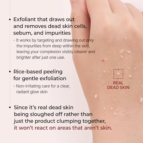 Dr.Melaxin Peel Shot Glow Black Rice Peeling Ampoule, Soft Exfoliating Face and Body Scrub Dead Skin Cells, Blackheads Remover for All Skin Types, 80ml