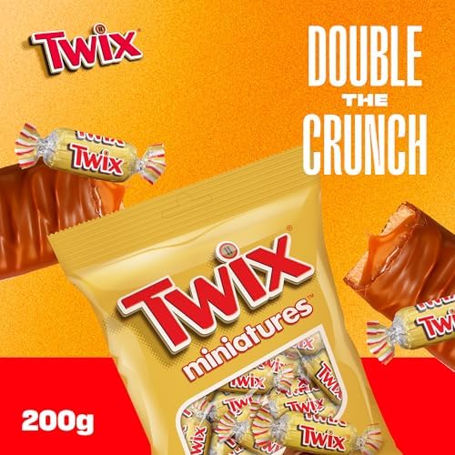 Twix Original Chocolate Miniatures, 150g, Miniature Bars of Twix Chocolate, Crispy Biscuit Candy Bars Layered with Caramel and Milk Chocolate