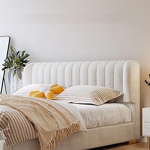 Maple Home Bed Frame Wood Upholstered Modern Velvet King Size Floating Bed Base Bedroom Furniture Off-White (180 * 200 King Size)
