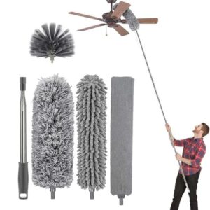 Microfiber Feather Duster Extendable Duster with 100" Extra Long Pole