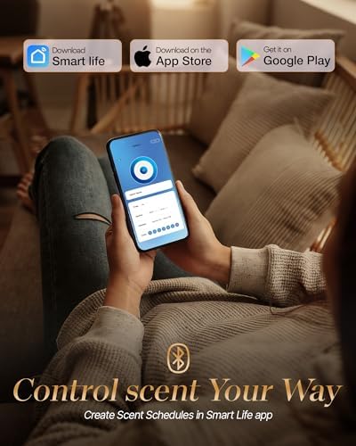 Waterless Essential Oil Diffusers with 2000 Sq.Ft Coverage,120ml Air Scent Diffuser Machine for Home Large Room, Aroma Diffusers for Home/Hotel/Bedroom/Office/APP, Black